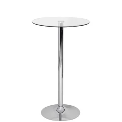Wohnen Bartische*Runder Stehtisch mit Glasplatte - Actives