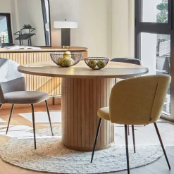 Wohnen Runder Säulentisch im Skandi Design - Ilvenda