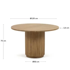 Wohnen Runder Säulentisch im Skandi Design - Ilvenda