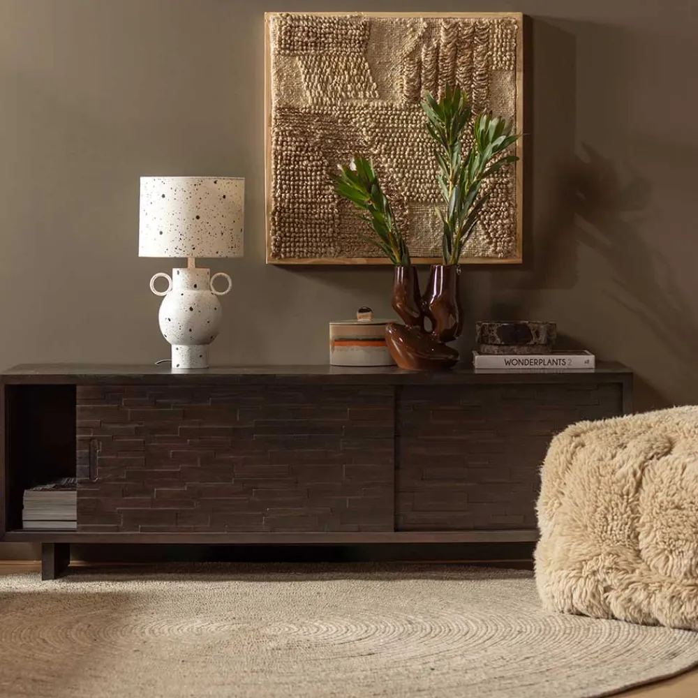 Wohnen Runder Teppich aus Wolle und Baumwolle - Marciraso