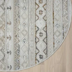 Wohnen Runder Teppich im Ethno Design - Accaro