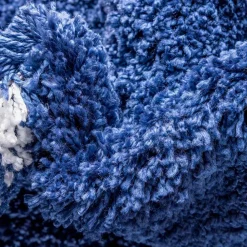 Wohnen Runder Teppich in Dunkelblau & Creme Hochflor - Vimanco