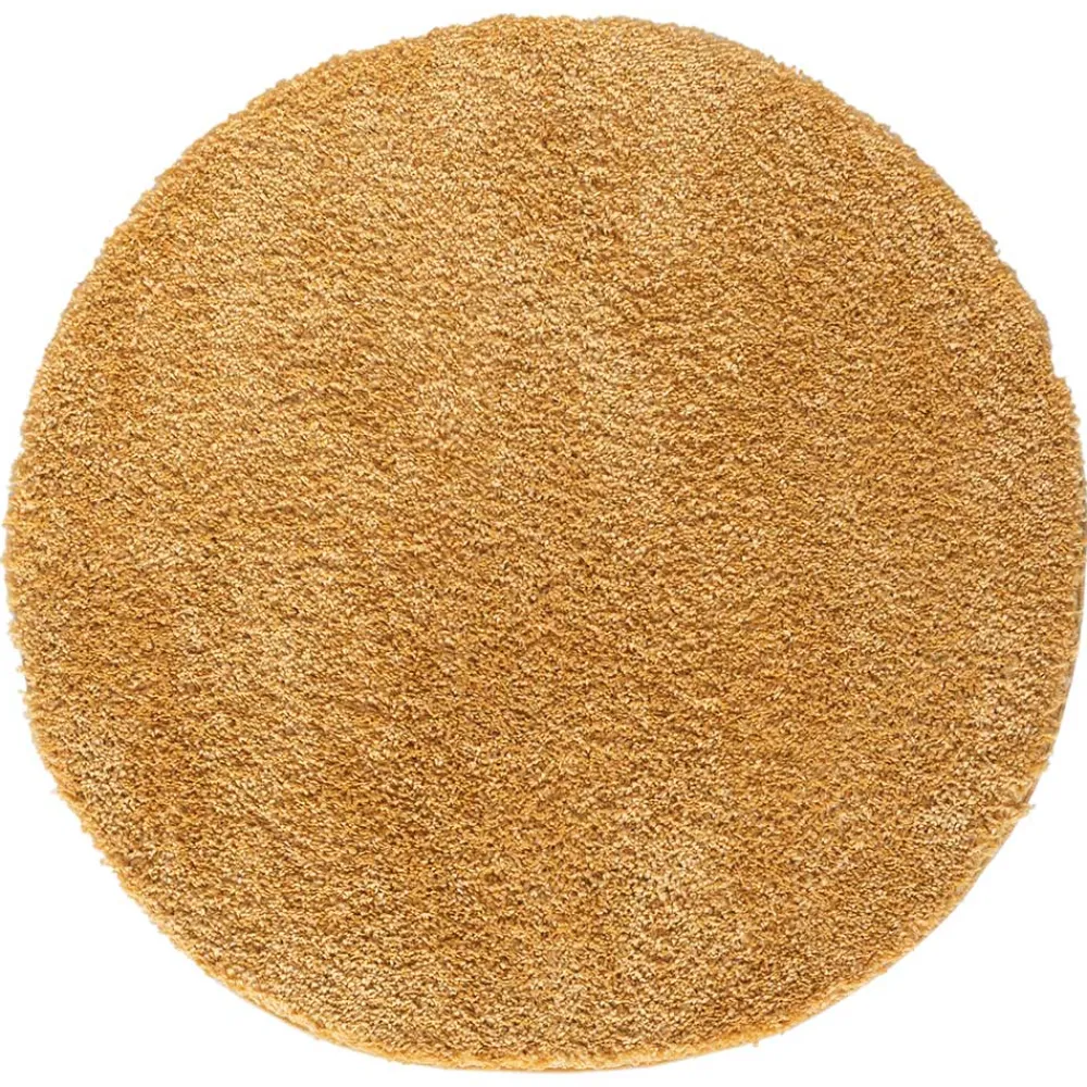 Wohnen Runder Teppich in Gold Gelb - Lidoria