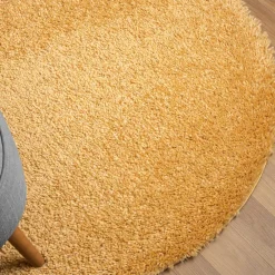 Wohnen Runder Teppich in Gold Gelb - Lidoria