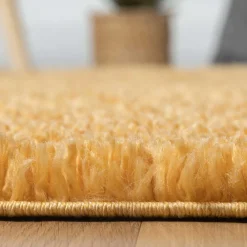 Wohnen Runder Teppich in Gold Gelb - Lidoria