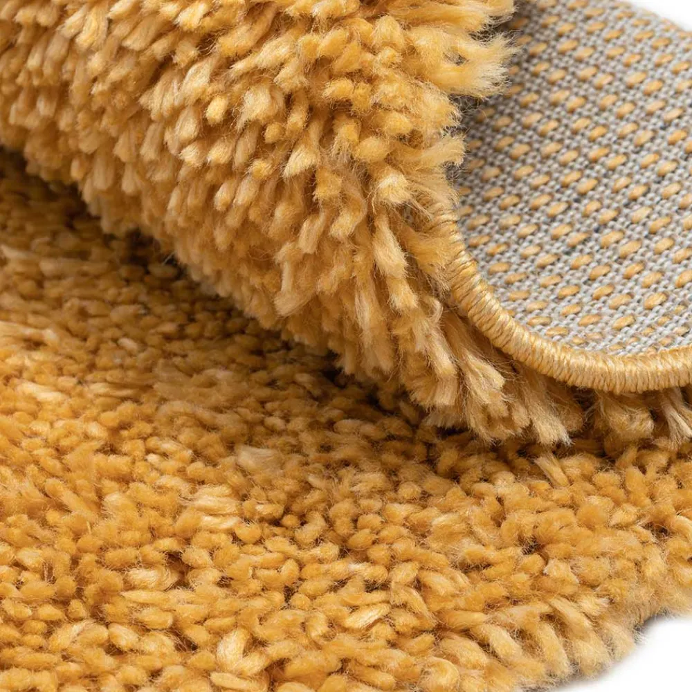 Wohnen Runder Teppich in Gold Gelb - Lidoria