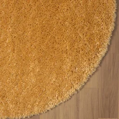 Wohnen Runder Teppich in Gold Gelb - Lidoria