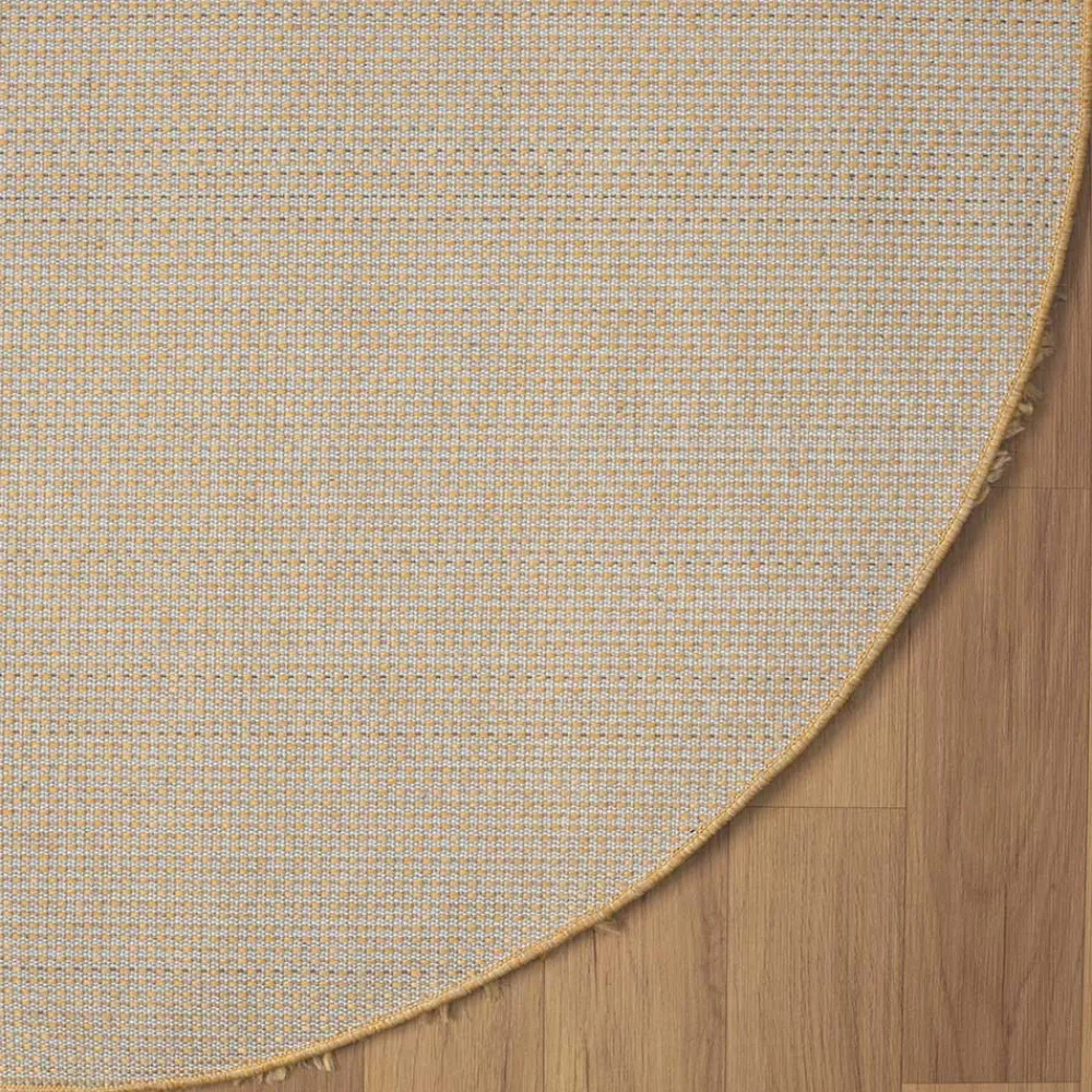 Wohnen Runder Teppich in Gold Gelb - Lidoria