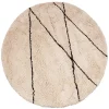 Wohnen Teppiche*Runder Teppich in Offwhite und Schwarz - Simi
