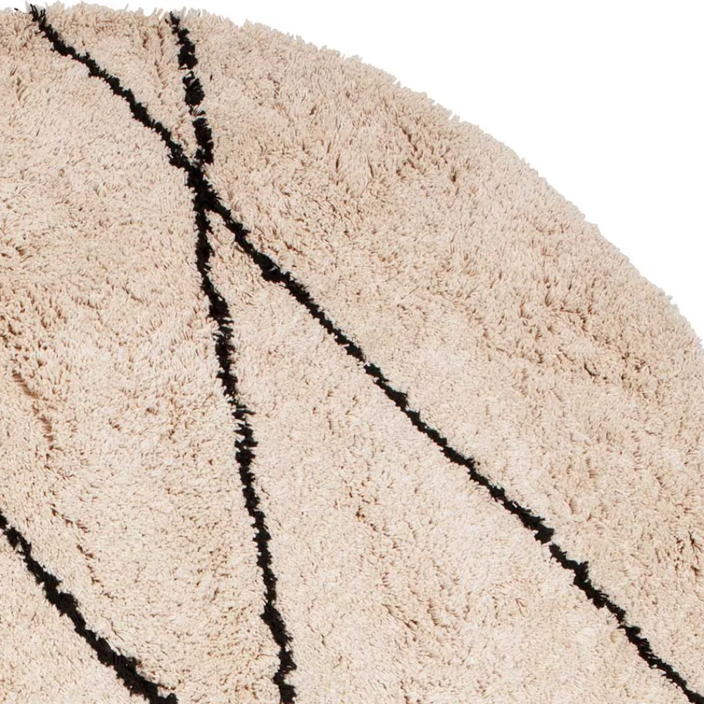 Wohnen Teppiche*Runder Teppich in Offwhite und Schwarz - Simi