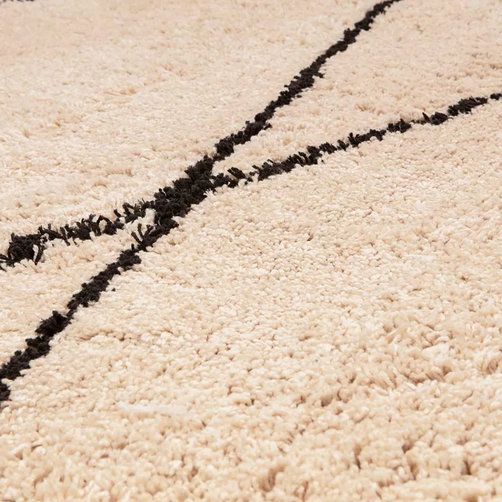 Wohnen Teppiche*Runder Teppich in Offwhite und Schwarz - Simi