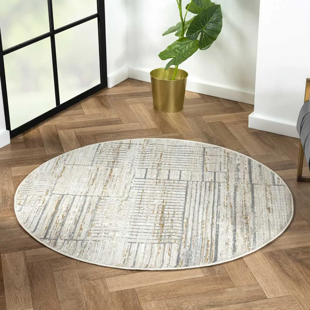 Wohnen Runder Teppich mit Hoch-Tief-Struktur - Neverdo