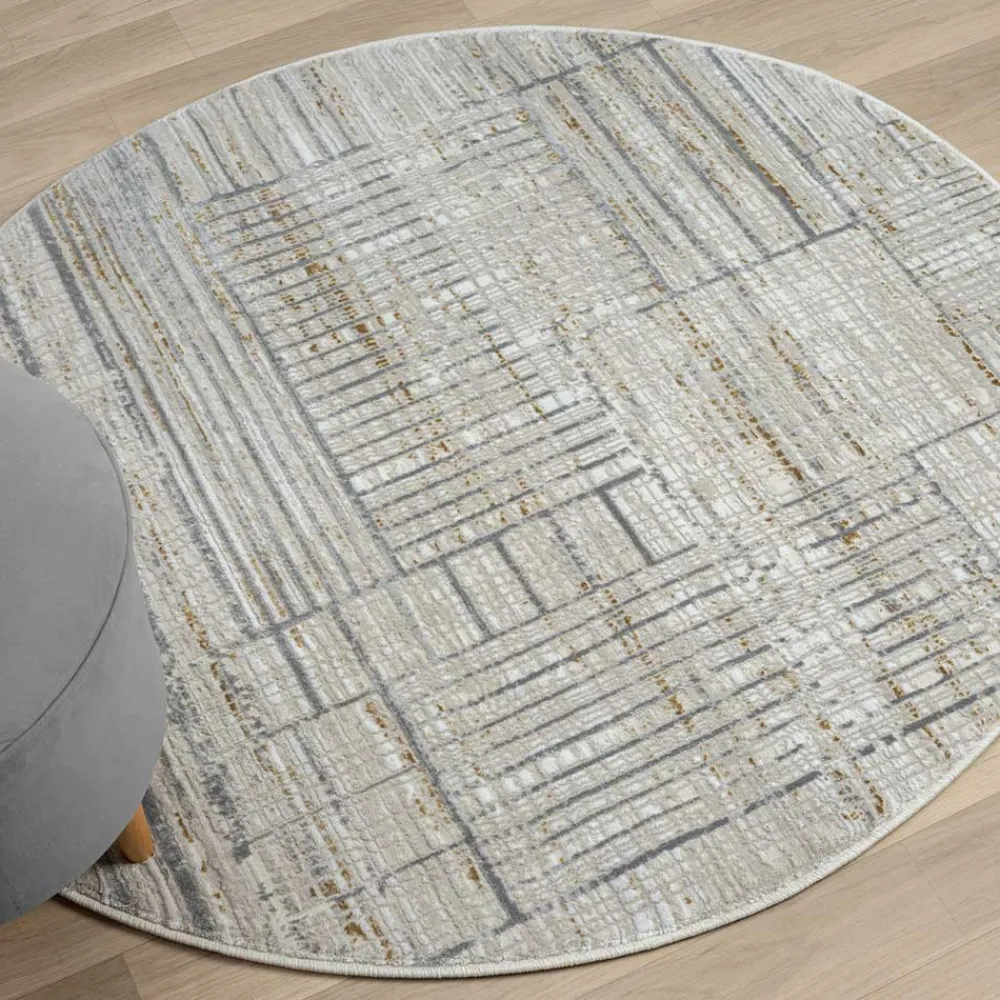 Wohnen Runder Teppich mit Hoch-Tief-Struktur - Neverdo