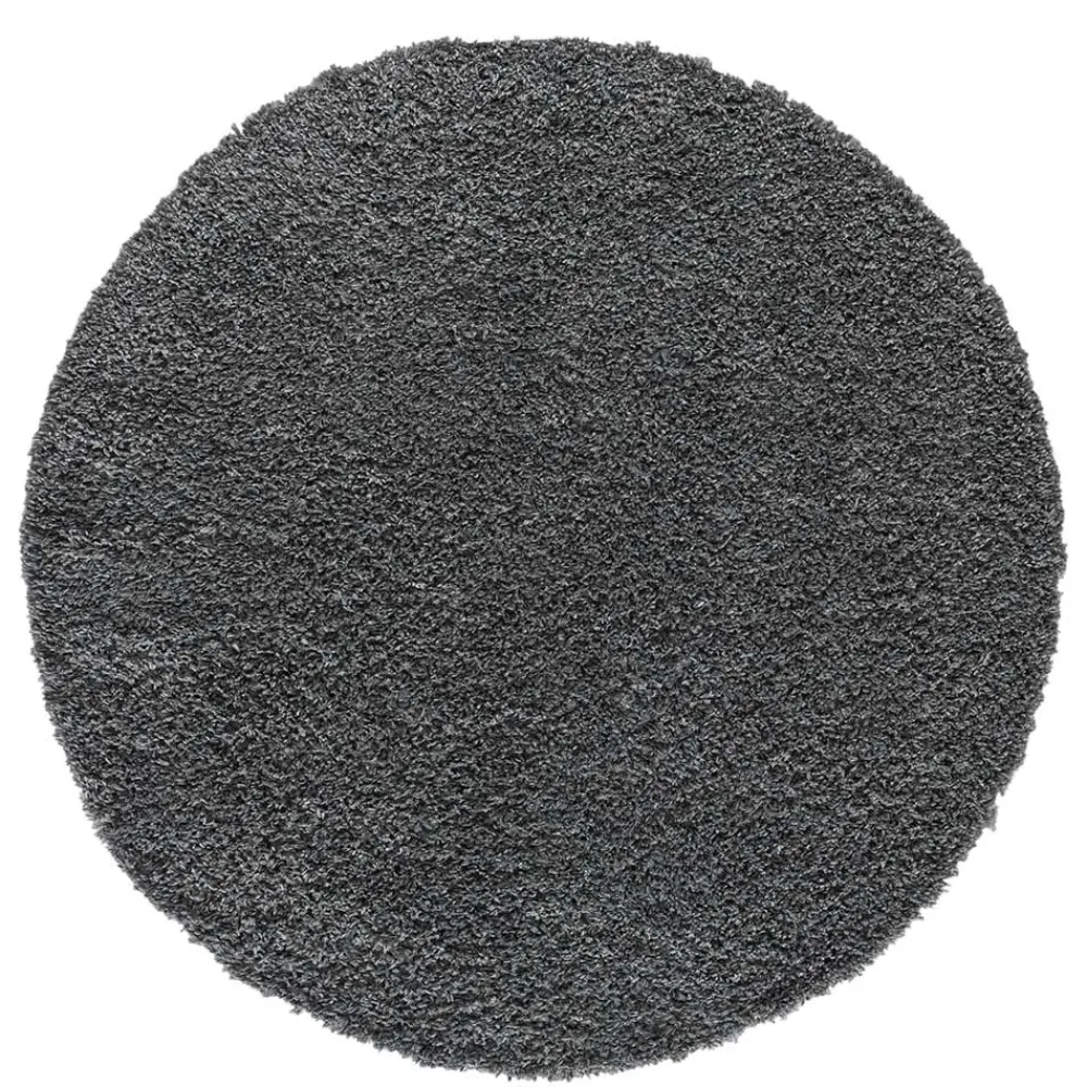 Wohnen Runder Teppich mit hohem Flor in Grau - Montpa