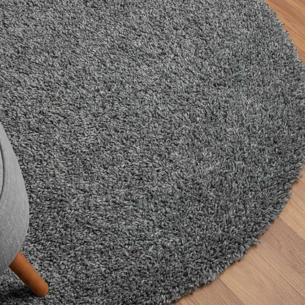 Wohnen Runder Teppich mit hohem Flor in Grau - Montpa