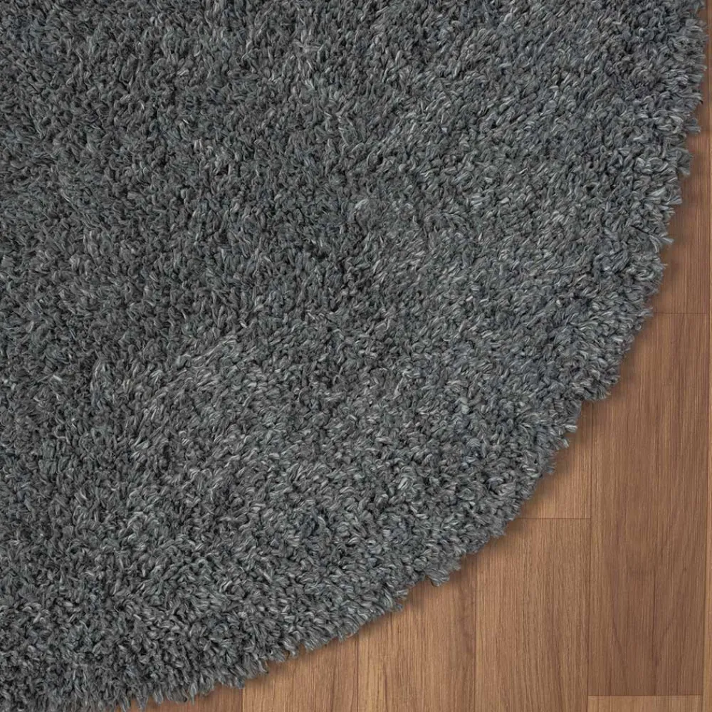 Wohnen Runder Teppich mit hohem Flor in Grau - Montpa