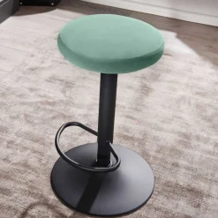Wohnen Barhocker|Hocker*Runder Tresenhocker in Grün Samtsitz - Coulien