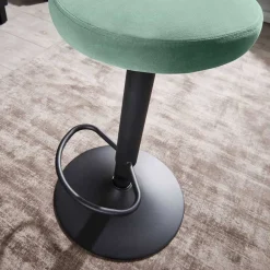 Wohnen Barhocker|Hocker*Runder Tresenhocker in Grün Samtsitz - Coulien