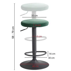 Wohnen Barhocker|Hocker*Runder Tresenhocker in Grün Samtsitz - Coulien