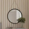 Wohnen Runder Wandspiegel in Schwarz Metallrahmen - Gambrass