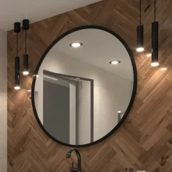 Wohnen Runder Wandspiegel in Schwarz - Sacalla