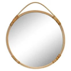 Wohnen Runder Wandspiegel mit Rattan Rahmen - Lianessa