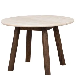 Wohnen Runder Wohnzimmertisch aus Travertin Stein Beige - Cheyenne