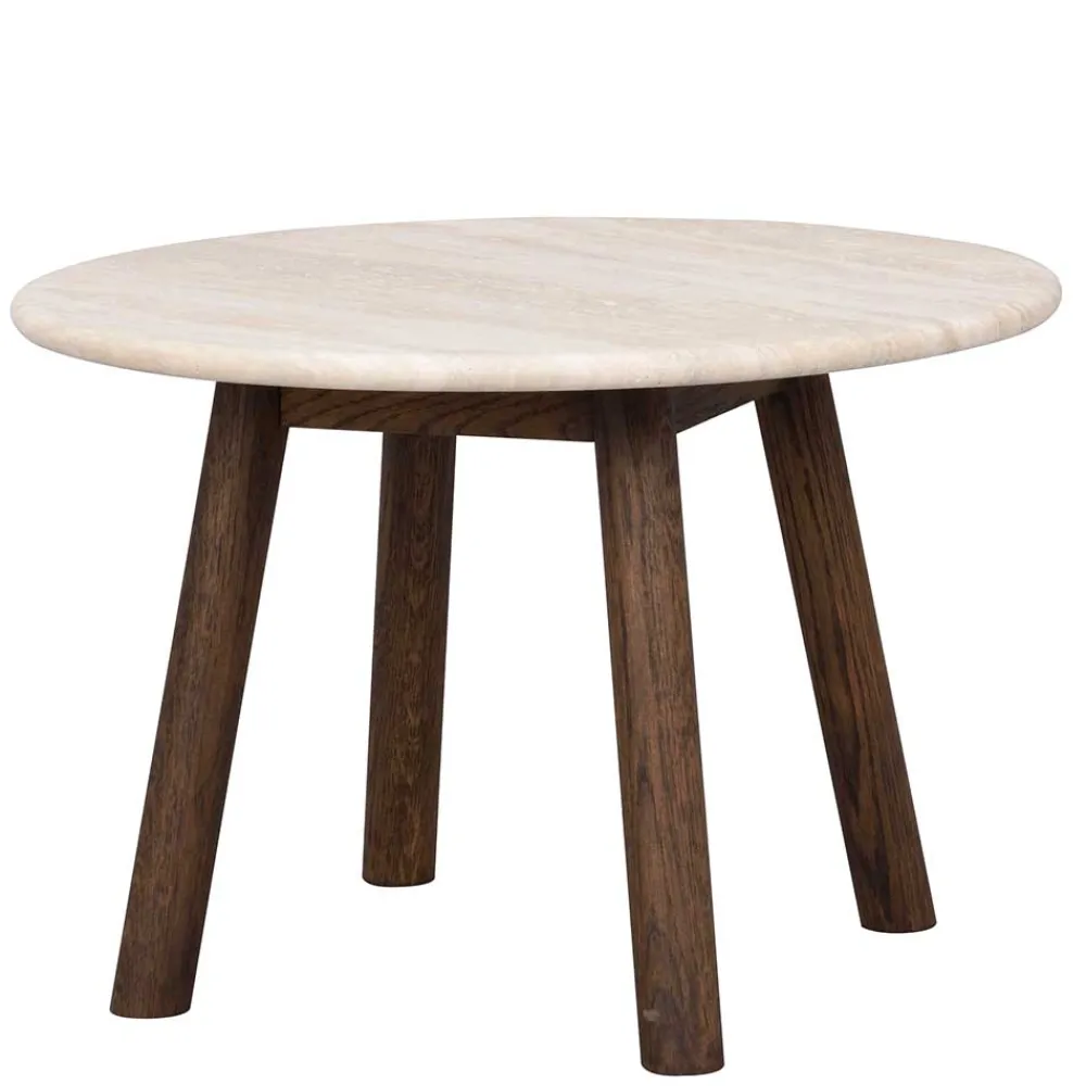 Wohnen Runder Wohnzimmertisch aus Travertin Stein Beige - Cheyenne