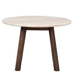 Wohnen Runder Wohnzimmertisch aus Travertin Stein Beige - Cheyenne