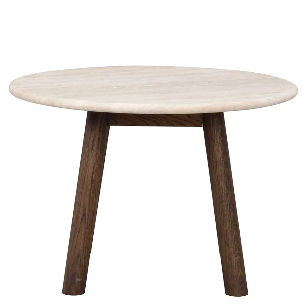 Wohnen Runder Wohnzimmertisch aus Travertin Stein Beige - Cheyenne