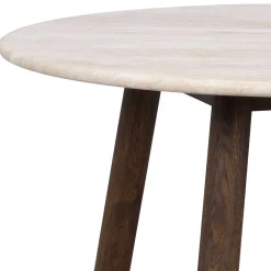 Wohnen Runder Wohnzimmertisch aus Travertin Stein Beige - Cheyenne