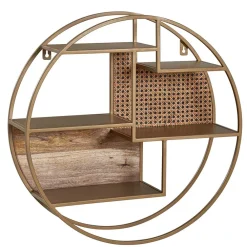 Wohnen Rundes Hängeregal in Messing aus Metall - Perunia