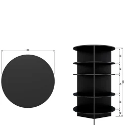 Wohnen Massivholzmöbel|Wohnzimmer-Regale*Rundes Standregal aus Esche Massivholz - Nircana