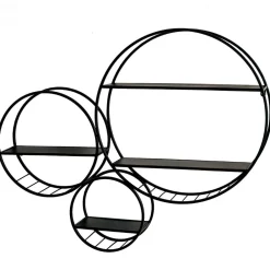 Wohnen Rundes Wandregal aus schwarzem Metall - Zlotka