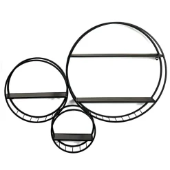 Wohnen Rundes Wandregal aus schwarzem Metall - Zlotka