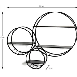 Wohnen Rundes Wandregal aus schwarzem Metall - Zlotka