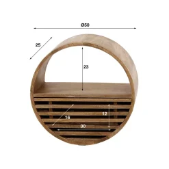 Wohnen Rundes Wandregal mit Schublade - Detroit