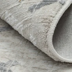 Wohnen Rundteppich in Hellgrau und Creme - Frantasic