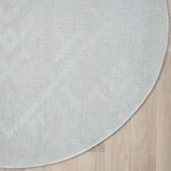 Wohnen Rundteppich in Hellgrau und Creme - Frantasic