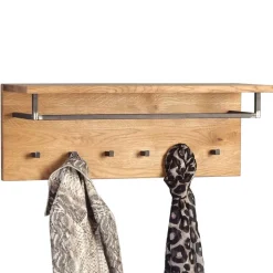 Wohnen Bürogarderoben*Rustikale Hängegarderobe aus Massivholz Piaza Wildeiche