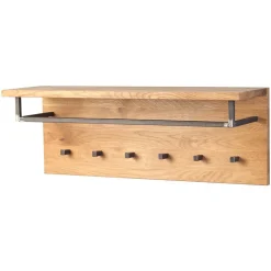 Wohnen Bürogarderoben*Rustikale Hängegarderobe aus Massivholz Piaza Wildeiche