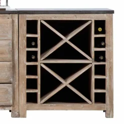 Wohnen Rustikale Küchenzeile aus Recyclingholz Pinie Ashvills & Naturstein (vierteilig)