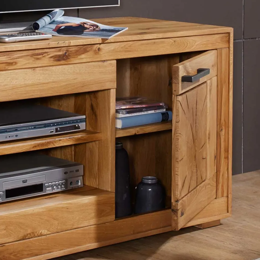 Wohnen Rustikale Schrankwand Troncon aus Wildeiche (vierteilig)