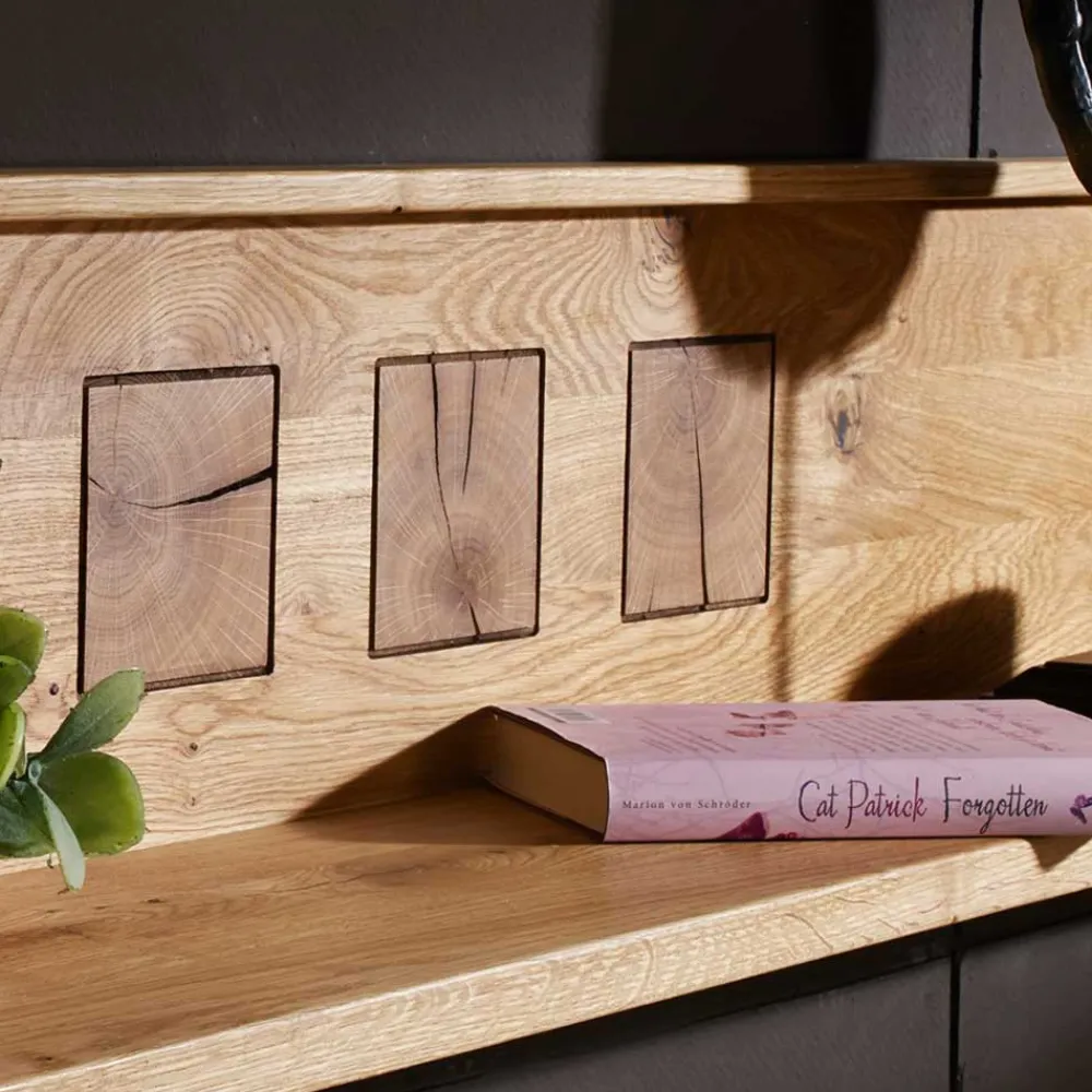 Wohnen Rustikale Schrankwand Troncon aus Wildeiche (vierteilig)