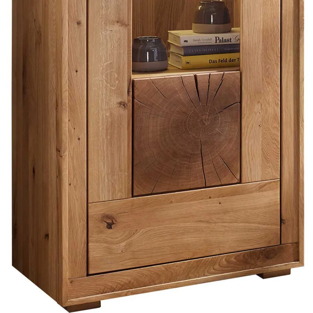 Wohnen Rustikale Schrankwand Troncon aus Wildeiche (vierteilig)
