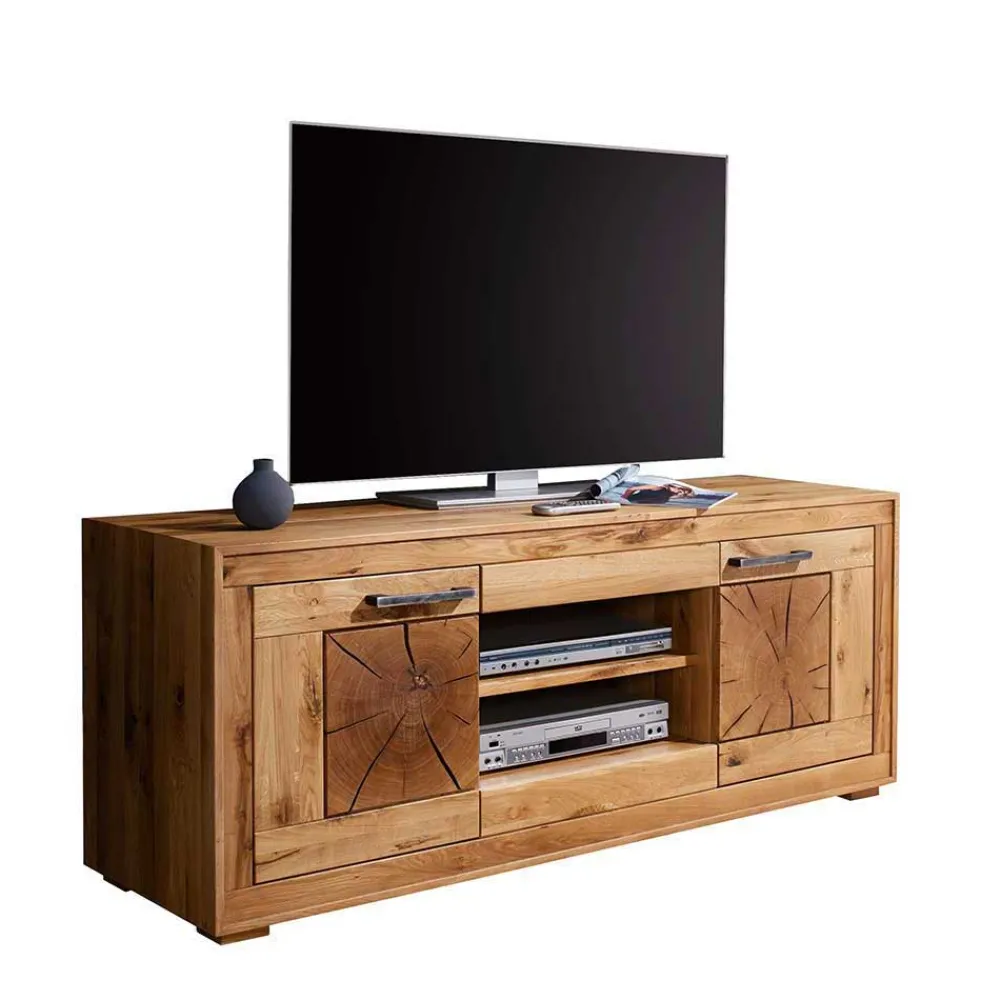 Wohnen Rustikale Schrankwand Troncon aus Wildeiche (vierteilig)