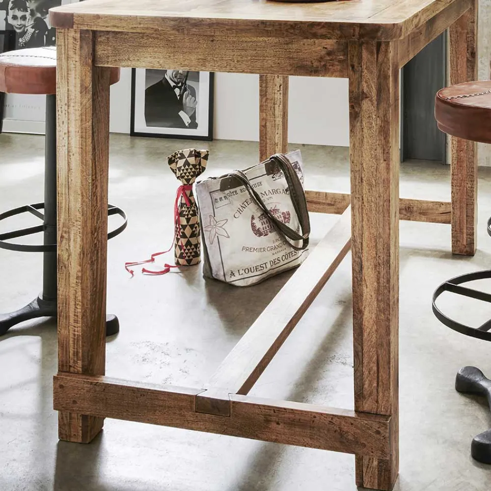 Wohnen Bartische*Rustikaler Bartisch aus Mangobaum Massivholz - Facheto