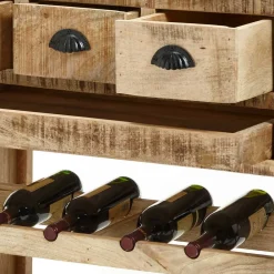 Wohnen Rustikaler Barwagen auf Metallrollen - Radulyn