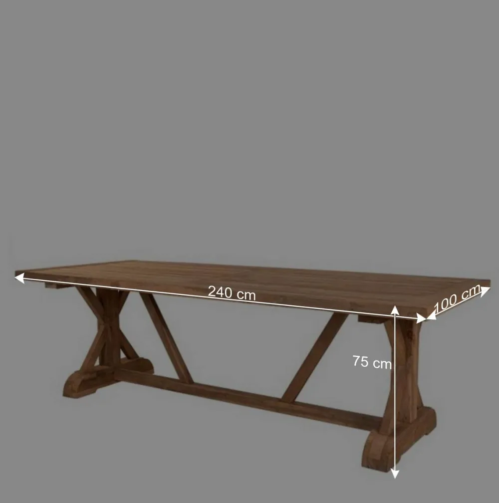 Wohnen Rustikaler Gartentisch aus Teak Massivholz - Acess