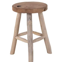 Wohnen Barhocker|Hocker*Rustikaler Holzhocker aus Teak Massivholz - Isabelona